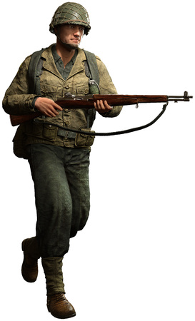 World war two American infantry soldierの写真素材