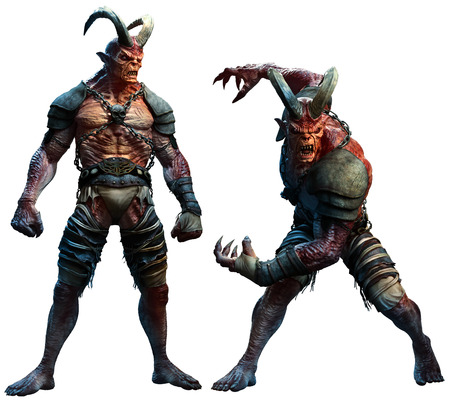 Demons or devils 3D illustrationの写真素材
