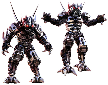 Robots 3D illustrationの写真素材