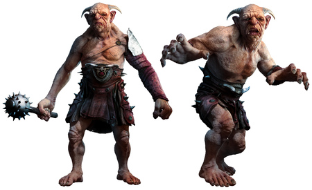 Trolls , ogres or giants 3D illustrationの写真素材