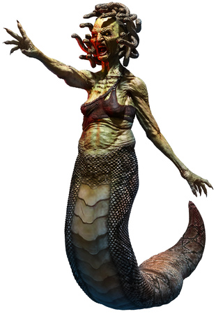 Medusa 3D illustrationの写真素材