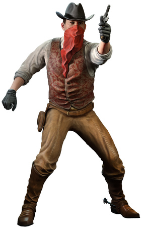 Cowboy 3D illustrationの写真素材