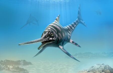 Eurhinosaurus from the Jurassic era 3D illustrationの写真素材