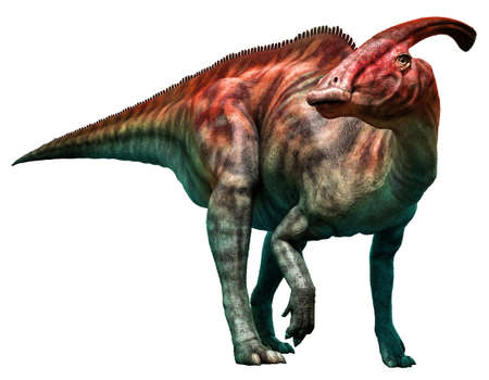 Parasaurolophus walkeri standing 3D illustrationの写真素材