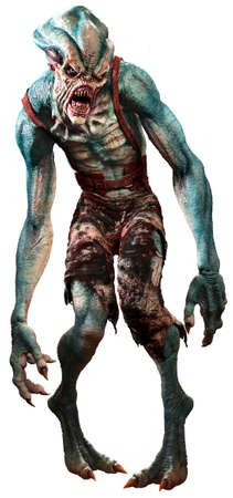 Swamp horror monster 3D illustrationの写真素材