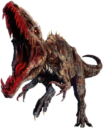 Horror zombie dinosaur 3D illustrationの写真素材