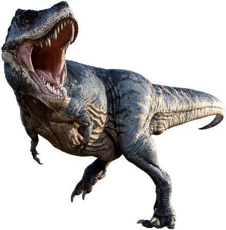 Tyrannosaurus from the Cretaceous era 3D illustrationの写真素材