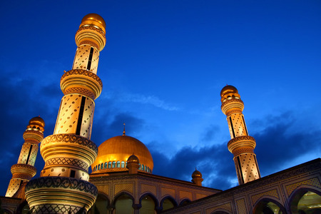 Evening scene of Royal palace in Bruneiのeditorial素材