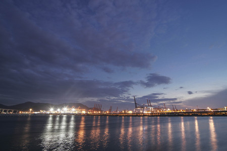 Evening Scene of Busan trade portの写真素材