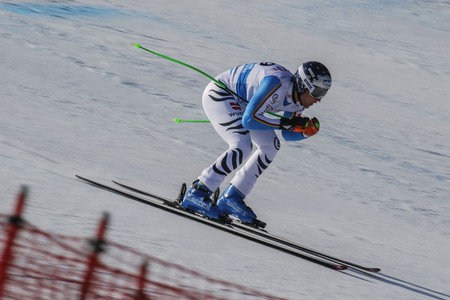 Dressen Thomas of GER action on the slope during an AUDI Ski World Cup 2016/15 Exercise Day First at the Jeongsun Alphine Center in Jeongsun, South Korea.のeditorial素材