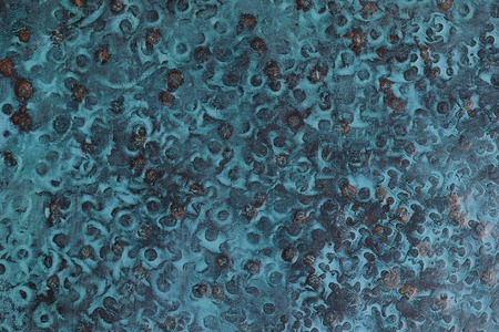 Blue rusty bronze plate