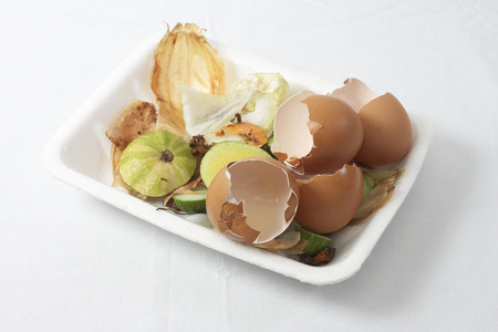 Food waste on a white background