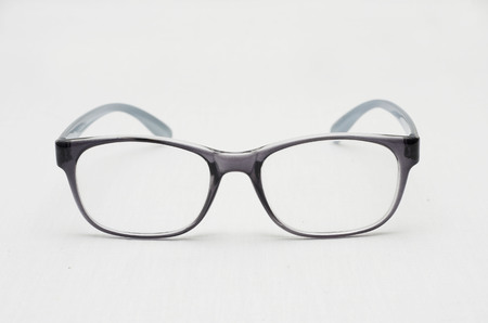 Glasses display on the white backgroundの写真素材