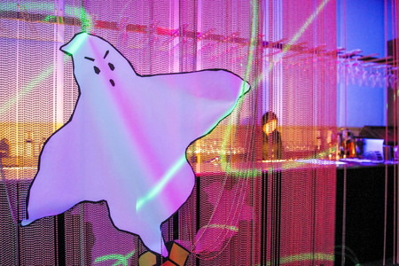 Ghost picture hanging by club curtain.のeditorial素材