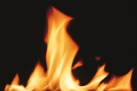 Close up of fire and flames on a black background Huge file
