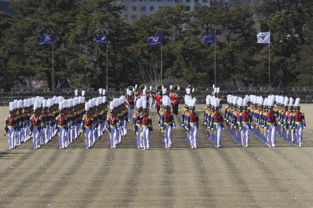 Feb 26, 2015 ? South Korea, Seoul : South Korean cadets marching during a graduation ceremony of the...