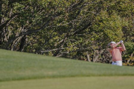 Oct 20, 2019-Jeju, South Korea: Tyrell Hatton of England action on the green during an PGA Tour The CJ Cup Nine Bridges Final Round at Nine Bridges Golf Club in Jeju, South Korea.のeditorial素材