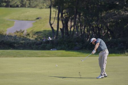 Oct 20, 2019-Jeju, South Korea: Graeme McDowell of Northern Ireland action on the green during an PGA Tour The CJ Cup Nine Bridges Final Round at Nine Bridges Golf Club in Jeju, South Korea.のeditorial素材