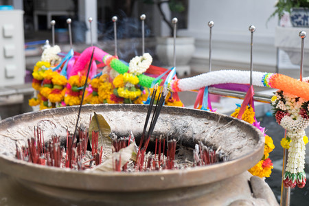 Flower in the shrine at bangkokの写真素材
