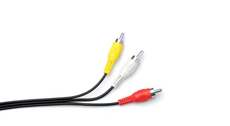 AV cable macro isolated on white