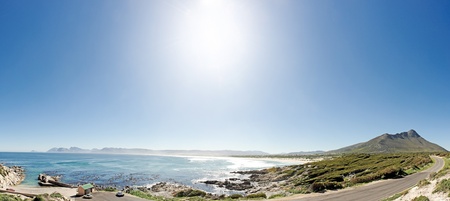 beautiful vista over the natural bay near Cape Town, South Africaの写真素材