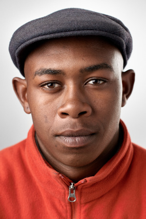 Portrait of real black african man with no expression ID or passport photo full collection of...