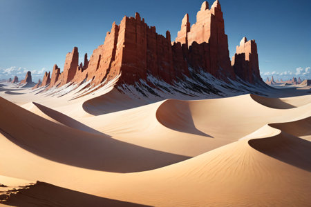 Sand dunes AI Generatedの素材