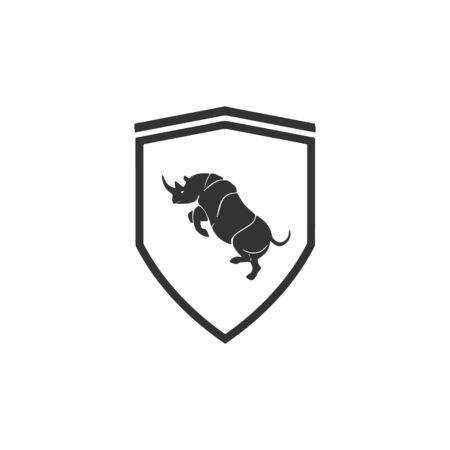 Rhinoceros shield logo designのイラスト素材