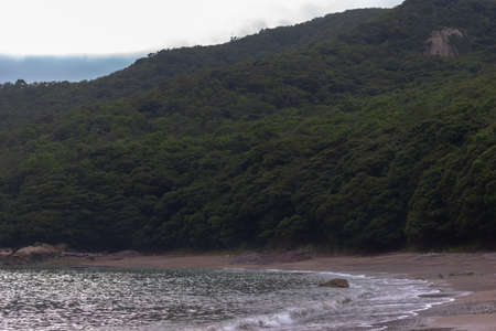 a lot of vaves come to the beachの写真素材