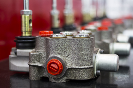 Aluminium Gravity Die casting Part assembly in machine parts ; close upの写真素材