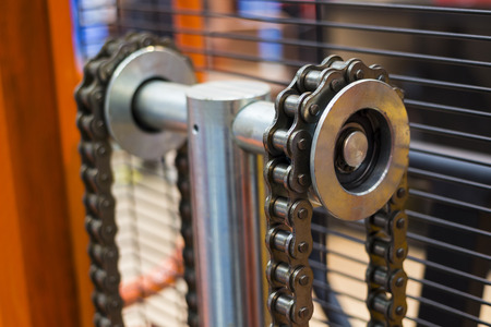 Close up of Chain in handlift; Selective focusの写真素材