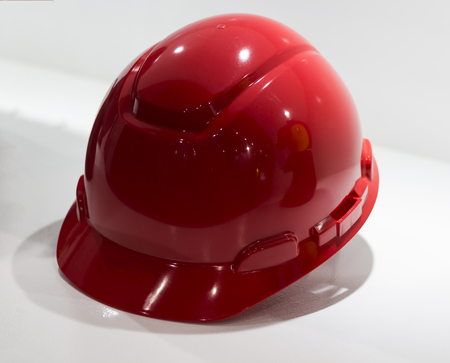 Red Safety helmet Isolated white background; Working Hard Hat;Personal Protection Equipment PPEの写真素材