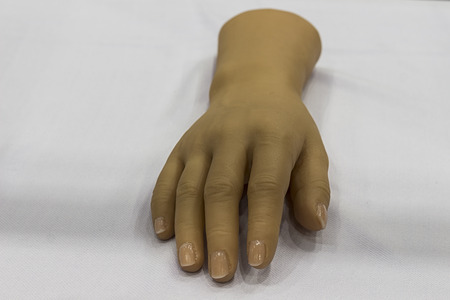 artificial arms on white background ; Selective Focusの写真素材
