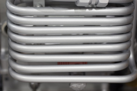 Close up tube or coil of heat exchanger of equipment;industrial machine