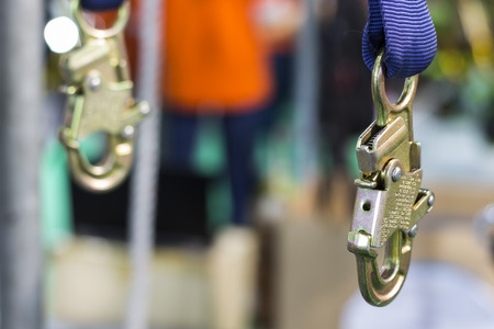 Carabiner for Climbing harness ;Quick Release ; Close upの写真素材