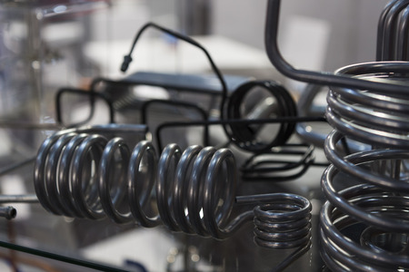 Close up small tube or coil of heat exchanger for equipment;industrial machineの写真素材
