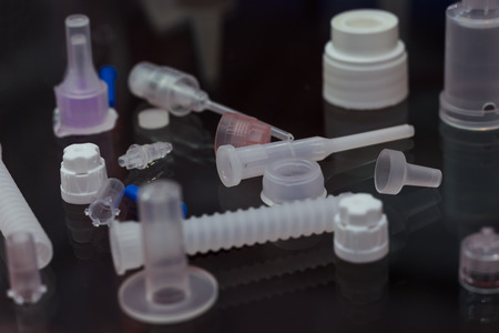 plastic Syringe part ;selective focusの写真素材