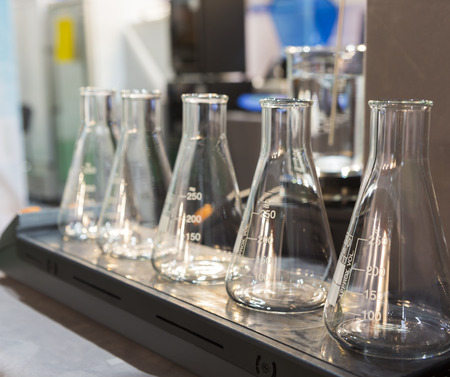 empty Glassware on magnetic stirrer and heaterの写真素材