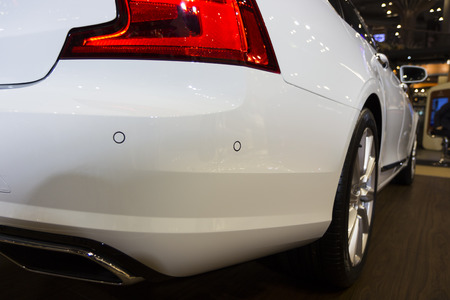 Back of the modern and elegant car ; selective focus