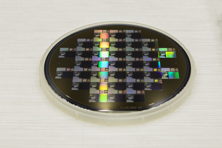 a Semiconductor wafer disk ; close up