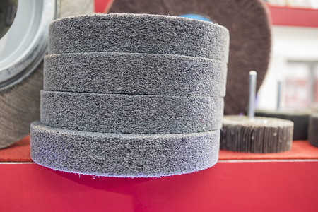 Grinding wheels for metalwork, close upの写真素材