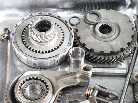 The Gear parts from car transmission dis-assembly.の写真素材