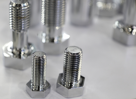 the small bolts for industrial machine ; selective focus