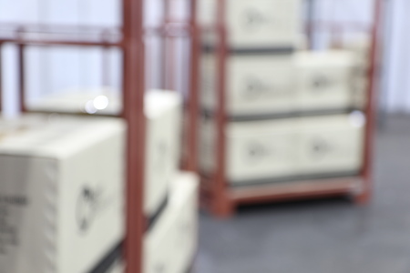 Blur Warehouse inventory product stock for logistic background