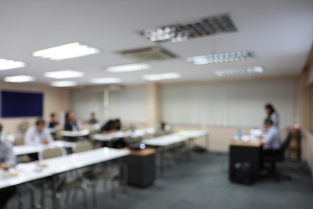 Blurred training room ; presentation event ; educationの写真素材