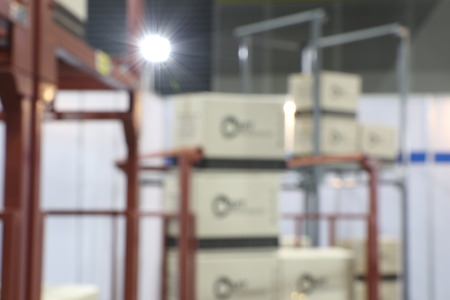 Blur Warehouse inventory product stock for logistic backgroundの写真素材