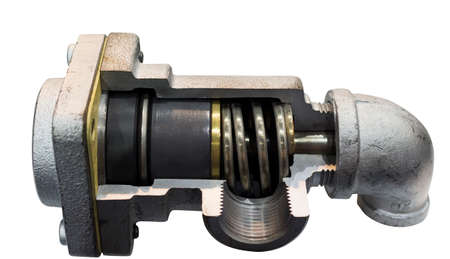 Cross Section of Thermostat valve ; isolated white backgroundの写真素材