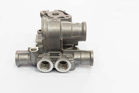 aluminium die casting product  with machining process ; industrial backgroundの写真素材