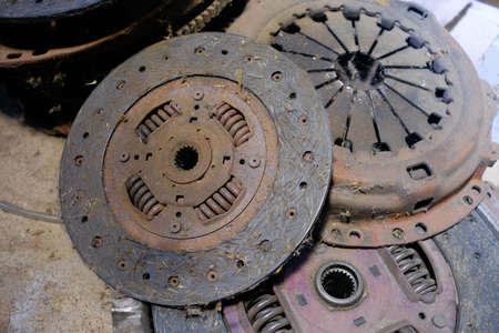 clutch plate car expire.The old stuff is broken and can't be used anymore.の写真素材
