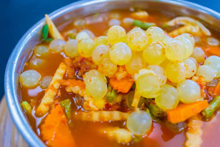 Sour Soup with Ryukyus Fish Eggs.  It's the best thaifood.の写真素材